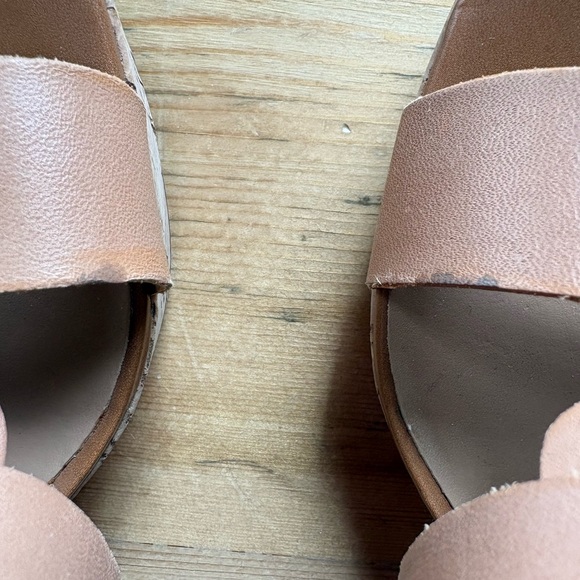 Franco Sarto Cera Cork Wedge Sandals in Nude Size 7 - Picture 8 of 12